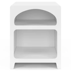 IDMarket Lot de 2 tables de chevets style organiques bois blanc 2 niches* Tables De Chevet|Collection Moderne