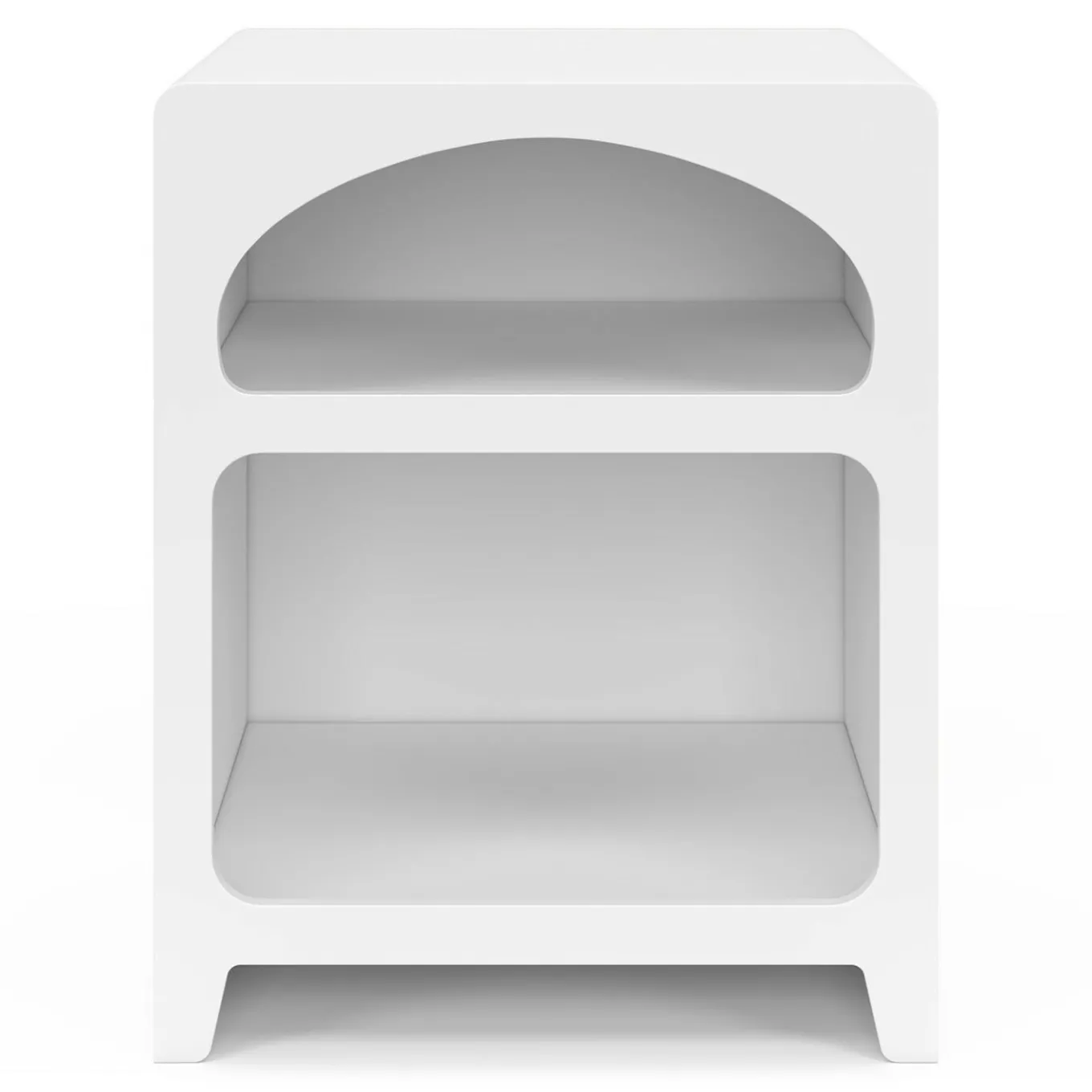 IDMarket Lot de 2 tables de chevets style organiques bois blanc 2 niches* Tables De Chevet|Collection Moderne