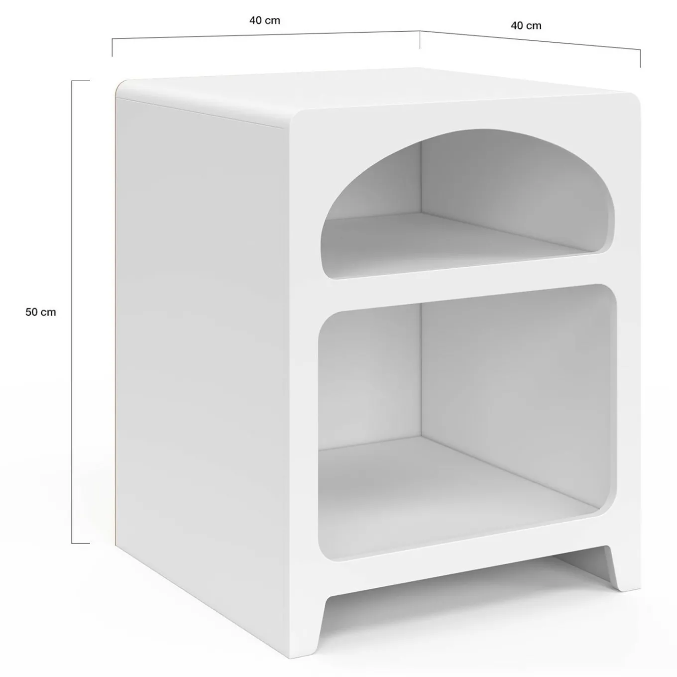 IDMarket Lot de 2 tables de chevets style organiques bois blanc 2 niches* Tables De Chevet|Collection Moderne