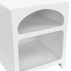 IDMarket Lot de 2 tables de chevets style organiques bois blanc 2 niches* Tables De Chevet|Collection Moderne