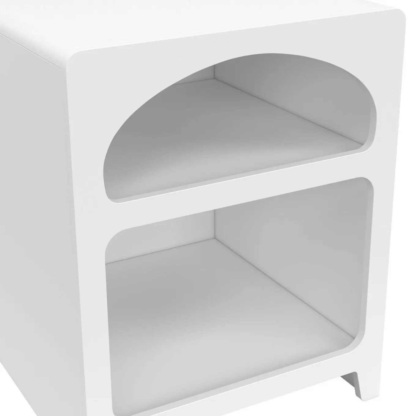 IDMarket Lot de 2 tables de chevets style organiques bois blanc 2 niches* Tables De Chevet|Collection Moderne