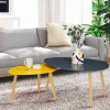 IDMarket Lot de 2 tables gigognes scandinaves laquées gris et jaune* Collection Scandinave|Salon Complet