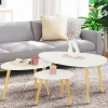 IDMarket Lot de 3 tables gigognes scandinaves laquées blanc* Collection Scandinave|Salon Complet