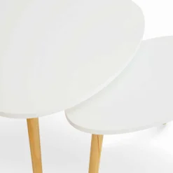 IDMarket Lot de 2 tables gigognes scandinaves laquées blanc* Collection Scandinave|Salon Complet