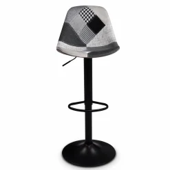 IDMarket Lot de 2 tabourets de bar noirs réglables patchworks noirs, gris et blancs* Collection Contemporaine|Tabourets De Bar