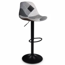 IDMarket Lot de 2 tabourets de bar noirs réglables patchworks noirs, gris et blancs* Collection Contemporaine|Tabourets De Bar