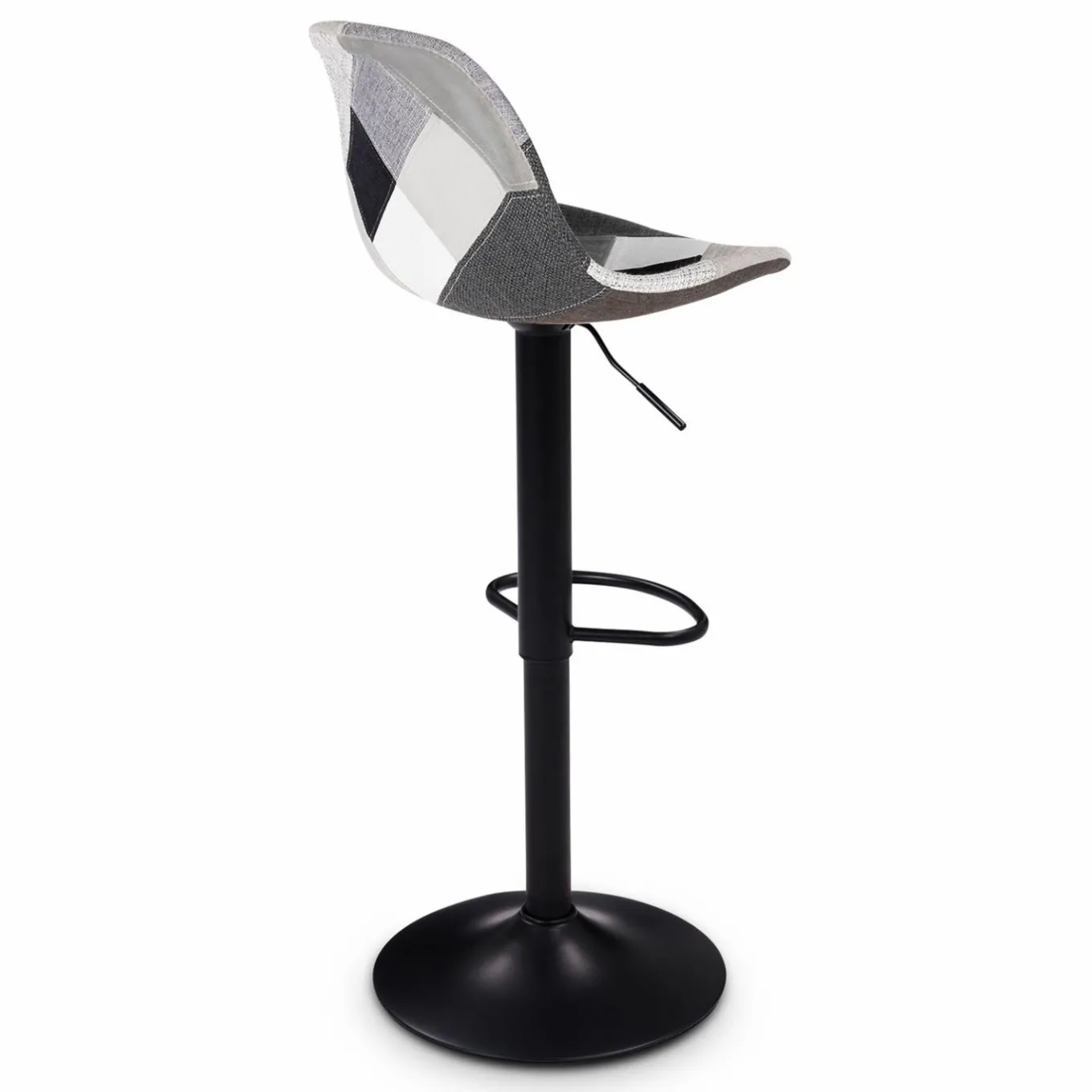 IDMarket Lot de 2 tabourets de bar noirs réglables patchworks noirs, gris et blancs* Collection Contemporaine|Tabourets De Bar