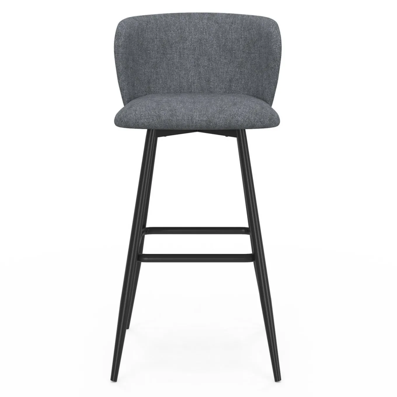 IDMarket Lot de 4 tabourets de bar assise en tissu gris foncé et pieds en métal noir* Collection Contemporaine|Tabourets De Bar