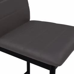 IDMarket Lot de 4 tabourets de bar en PVC gris rembourrés* Collection Contemporaine|Tabourets De Bar