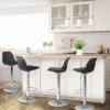 IDMarket Lot de 4 tabourets de bar noir réglables pied métal* Collection Contemporaine|Tabourets De Bar