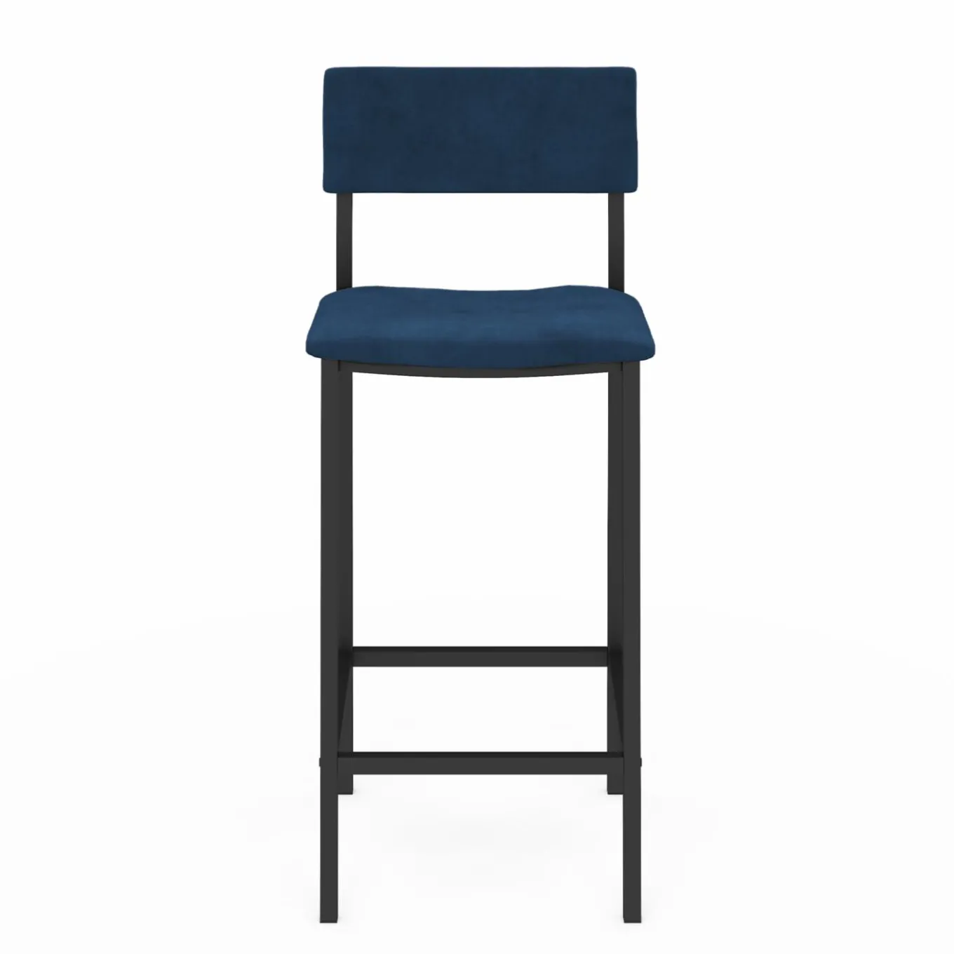 IDMarket Lot de 4 tabourets de bar en velours et métal mix color : bleu, gris et jaune* Tabourets De Bar