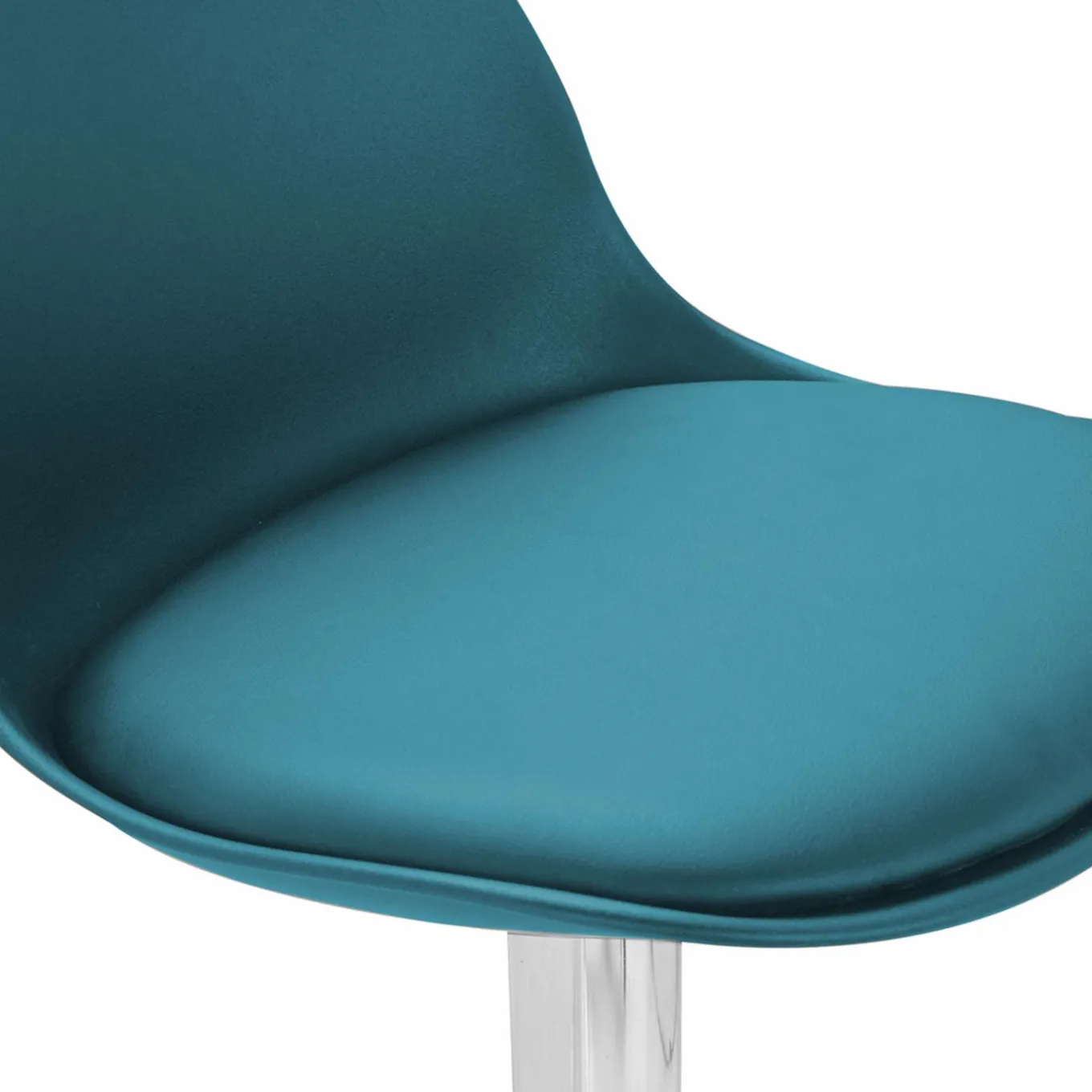 IDMarket Lot de 4 tabourets de bar bleu canard réglables pied métal* Collection Contemporaine|Tabourets De Bar