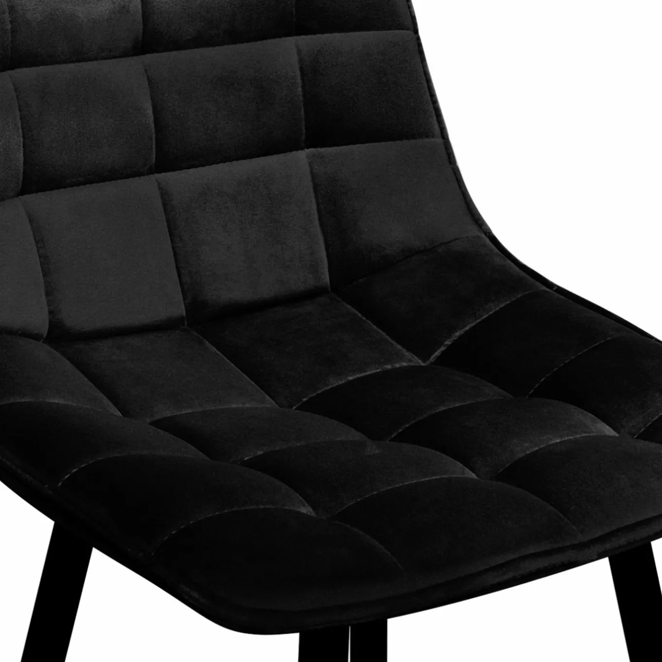 IDMarket Lot de 4 tabourets de bar en velours noir* Collection Vintage|Collection Moderne