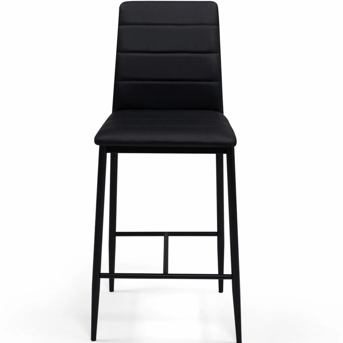 IDMarket Lot de 4 tabourets de bar en PVC noir rembourrés* Collection Contemporaine|Tabourets De Bar