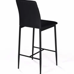 IDMarket Lot de 4 tabourets de bar en PVC noir rembourrés* Collection Contemporaine|Tabourets De Bar