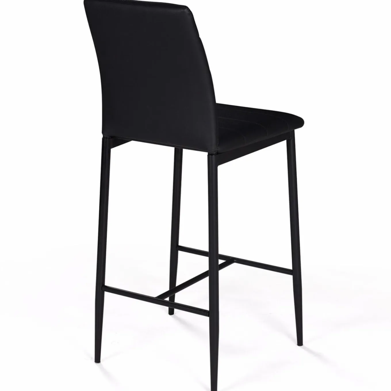 IDMarket Lot de 4 tabourets de bar en PVC noir rembourrés* Collection Contemporaine|Tabourets De Bar