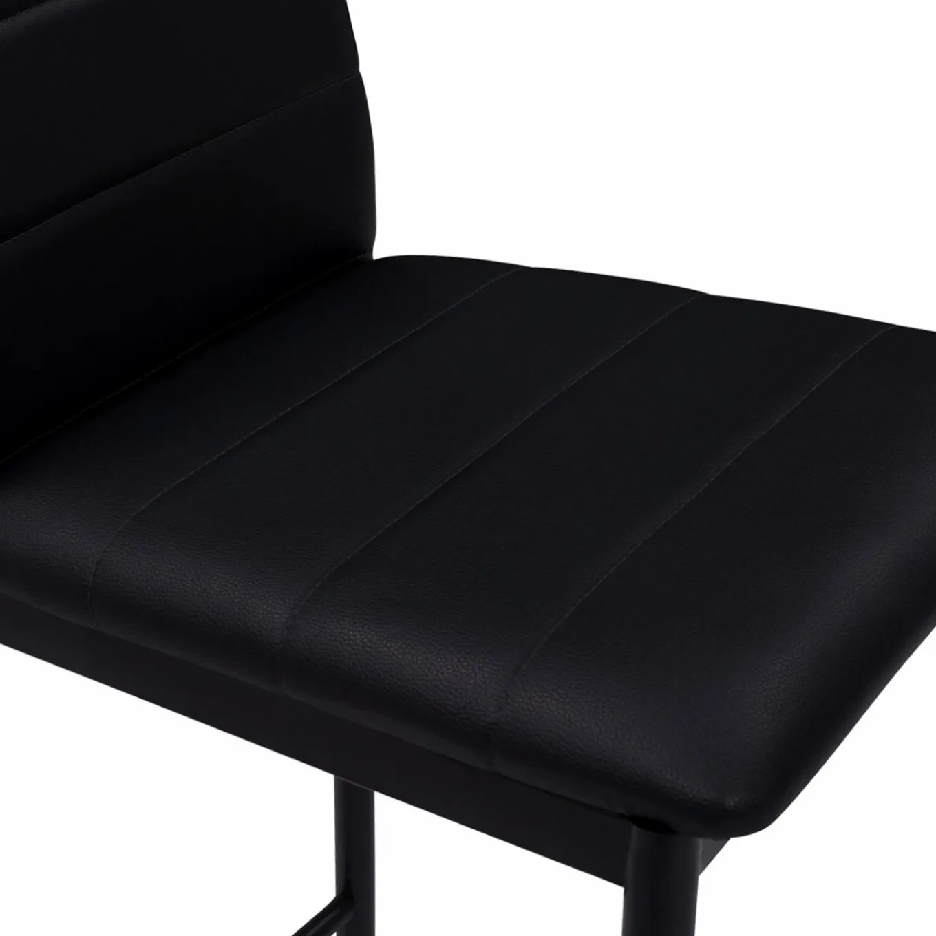 IDMarket Lot de 4 tabourets de bar en PVC noir rembourrés* Collection Contemporaine|Tabourets De Bar