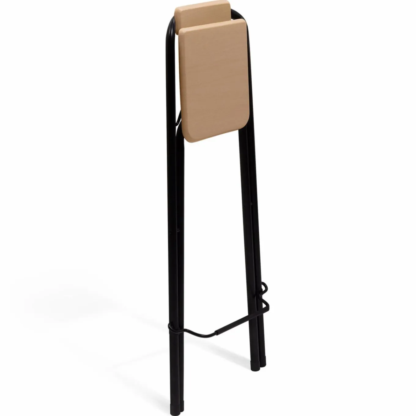 IDMarket Lot de 4 tabourets hauts pliants industriels noir et bois* Tabourets De Bar|Chaises De Bar