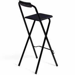 IDMarket Lot de 4 tabourets hauts pliants noirs* Collection Contemporaine|Tabourets De Bar