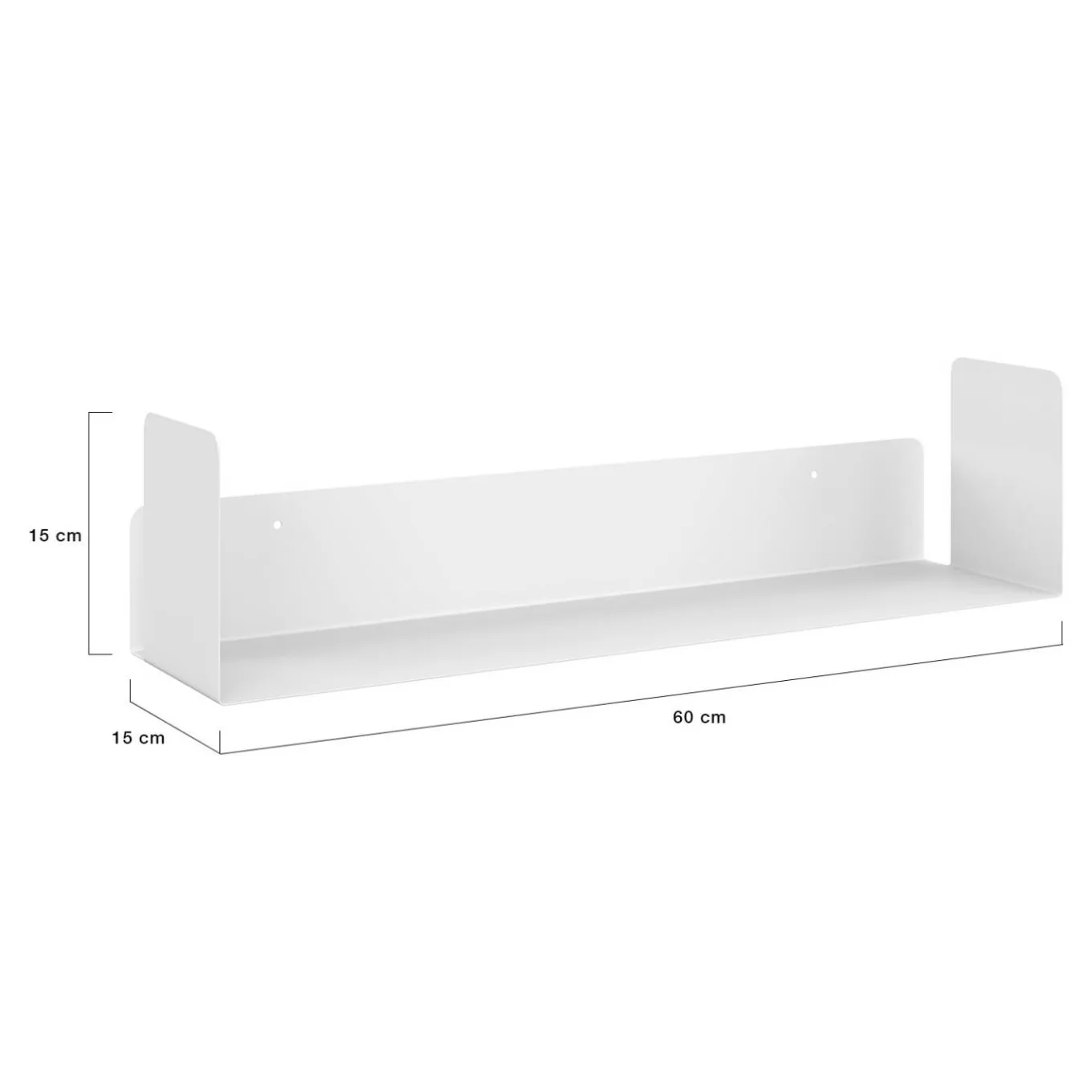 IDMarket Lot de 4 étagères blanches 60x15 cm pour livres* Etagères|Collection Industrielle