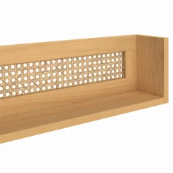 IDMarket Lot de 3 étagères murales bois et cannage 60/45/30 cm* Collection Cannage|Etagères