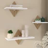 IDMarket Lot de 3 étagères murales couleur hêtre et blanc* Etagères