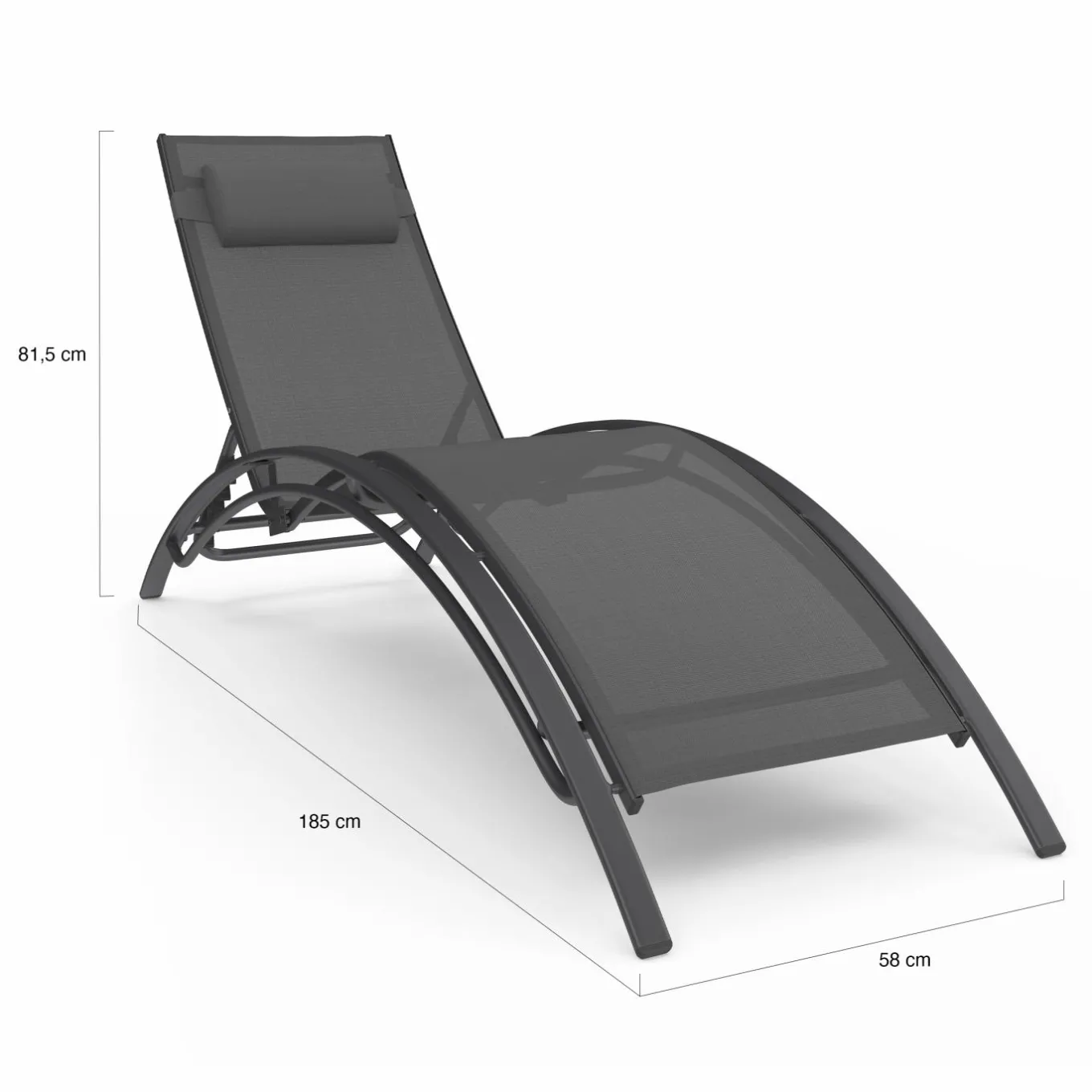 IDMarket Lot de 2 transats de jardin inclinables en acier avec coussin et toile gris anthracite* Bains De Soleil|Fauteuils De Jardin