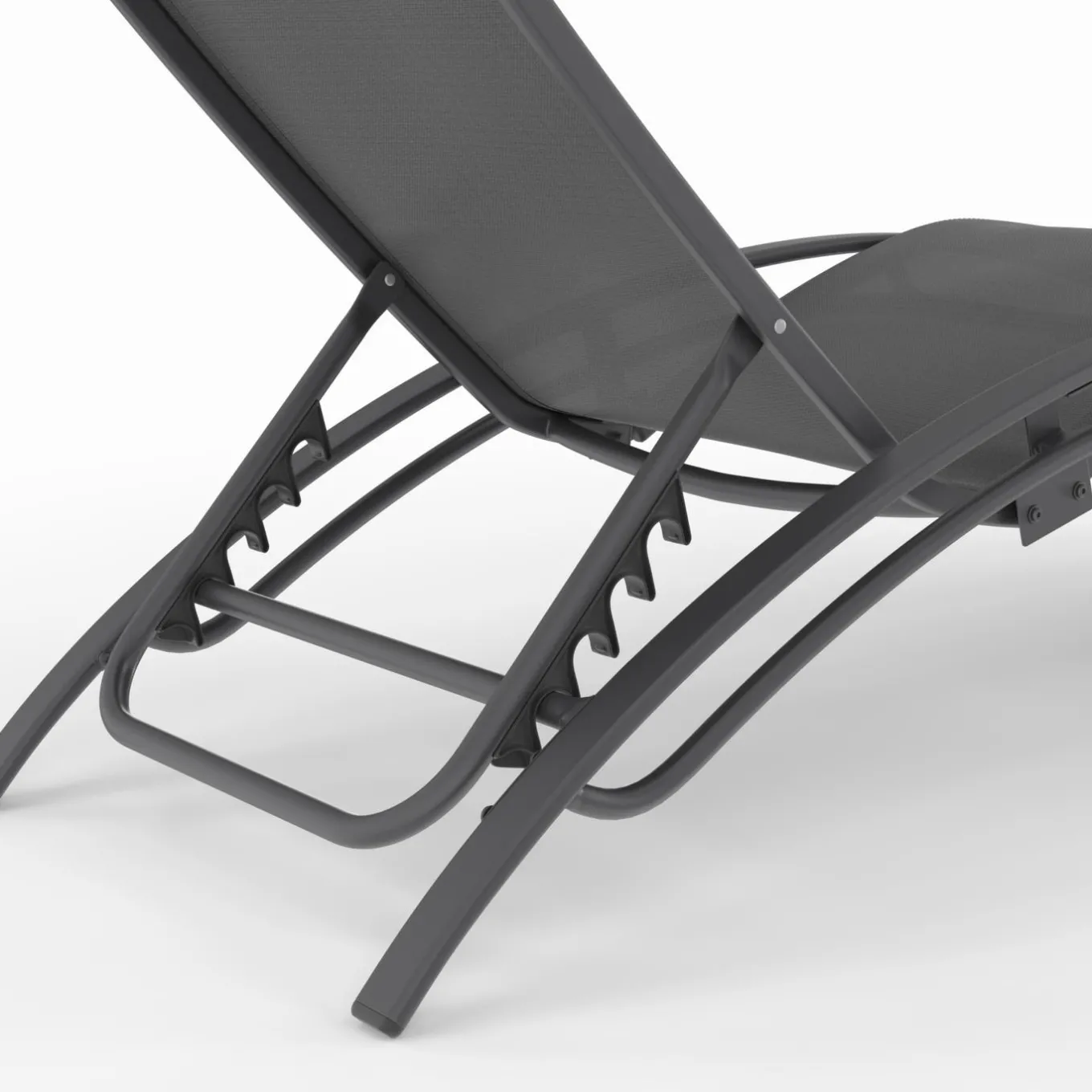 IDMarket Lot de 2 transats de jardin inclinables en acier avec coussin et toile gris anthracite* Bains De Soleil|Fauteuils De Jardin