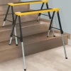 IDMarket Lot de 2 tréteaux pliables avec plateau antiglisse* Outillage Et Accessoires Bricolage|Meubles Bricolage Et Rayonnage