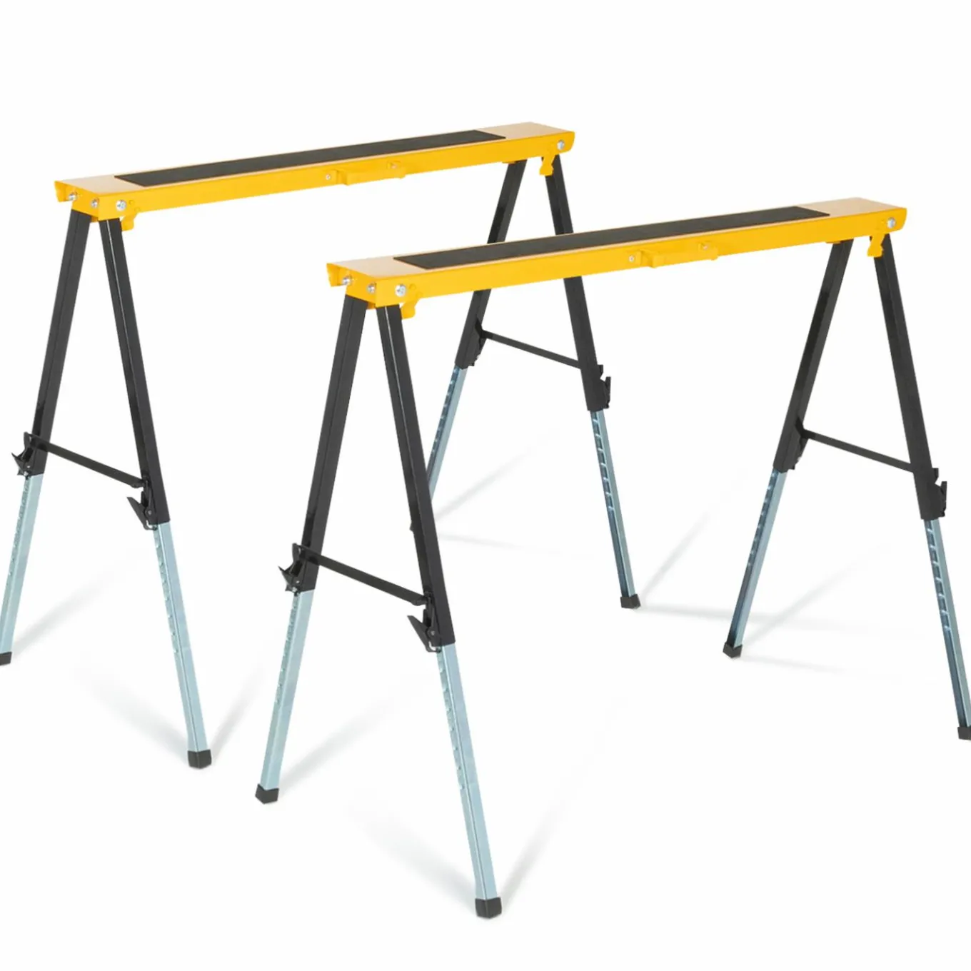 IDMarket Lot de 2 tréteaux pliables avec plateau antiglisse* Outillage Et Accessoires Bricolage|Meubles Bricolage Et Rayonnage