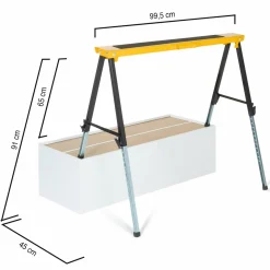 IDMarket Lot de 2 tréteaux pliables avec plateau antiglisse* Outillage Et Accessoires Bricolage|Meubles Bricolage Et Rayonnage