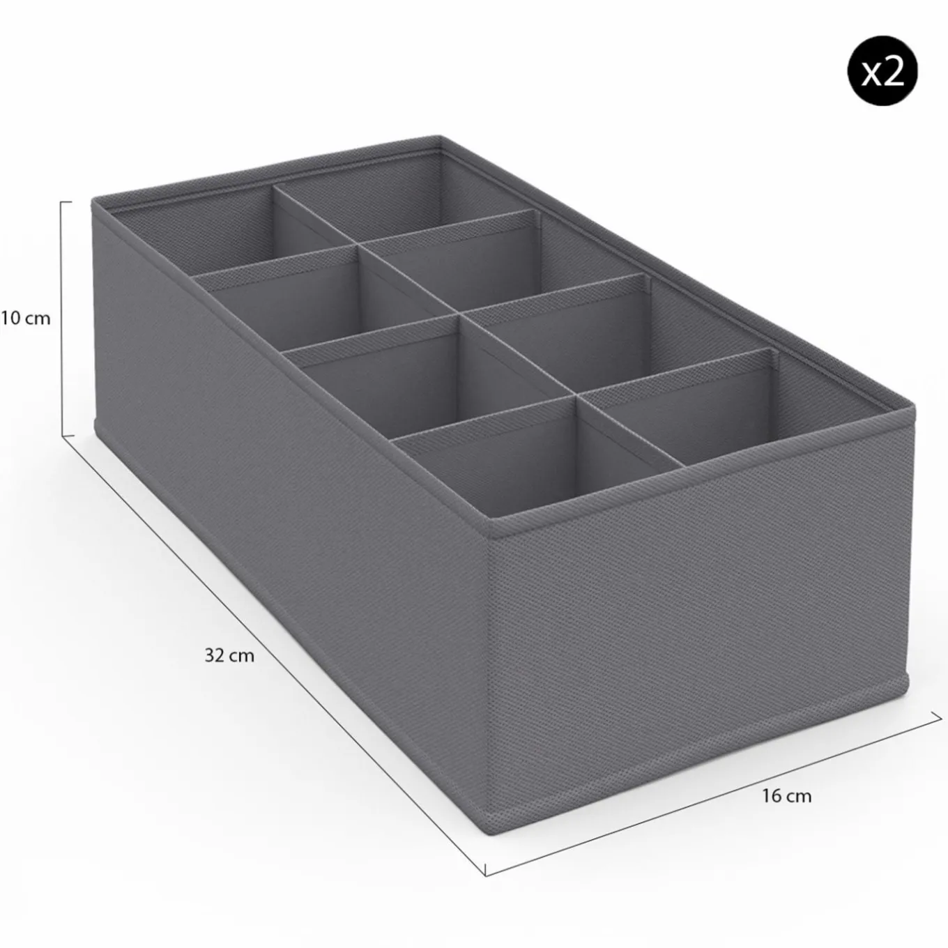 IDMarket Lot de boites de rangement organisateur de dressing gris anthracite* Rangement Et Accessoires
