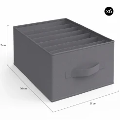 IDMarket Lot de boites de rangement organisateur de dressing gris anthracite* Rangement Et Accessoires