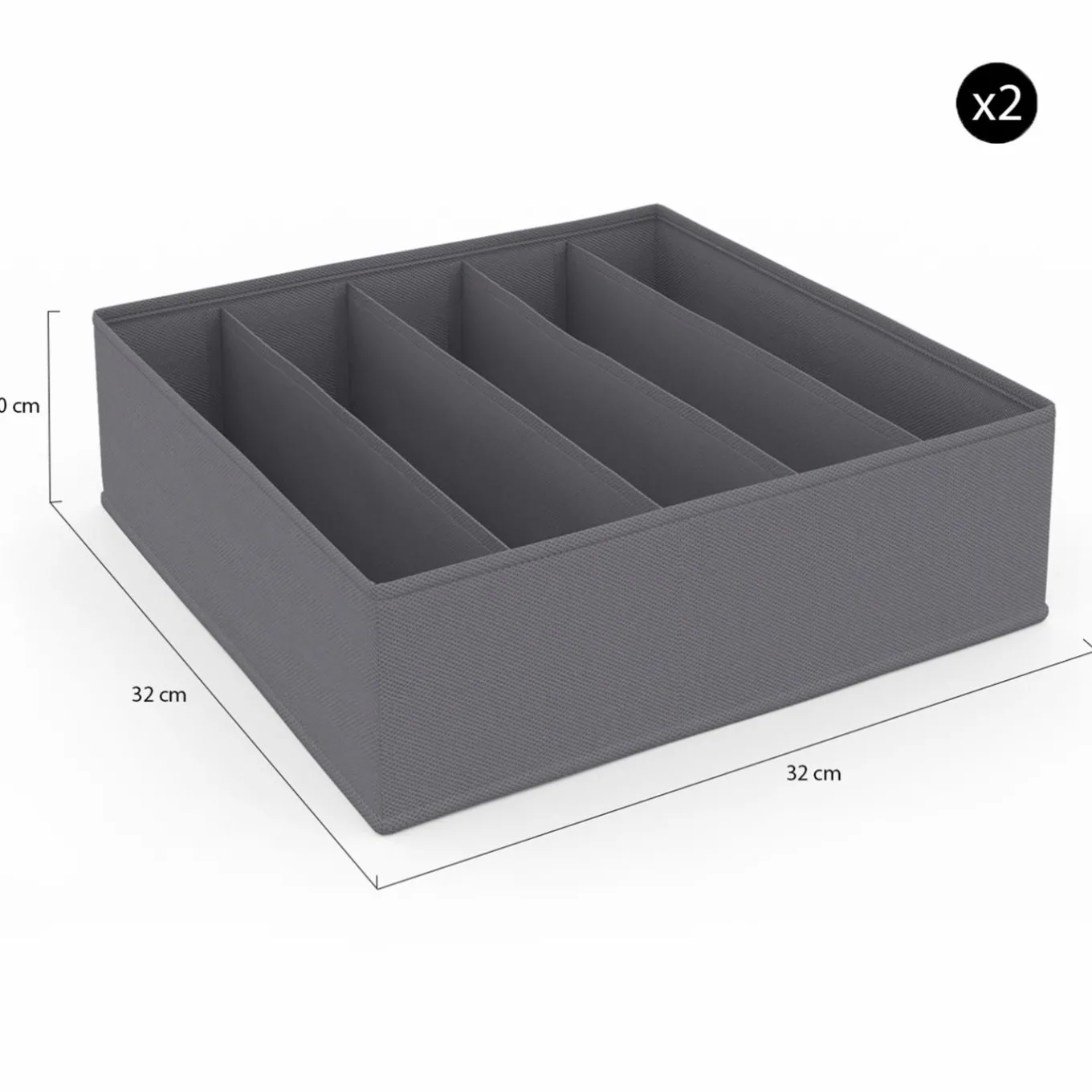 IDMarket Lot de boites de rangement organisateur de dressing gris anthracite* Rangement Et Accessoires