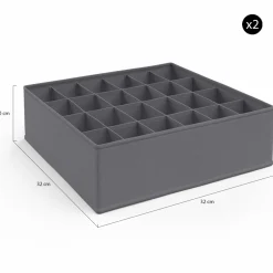 IDMarket Lot de boites de rangement organisateur de dressing gris anthracite* Rangement Et Accessoires
