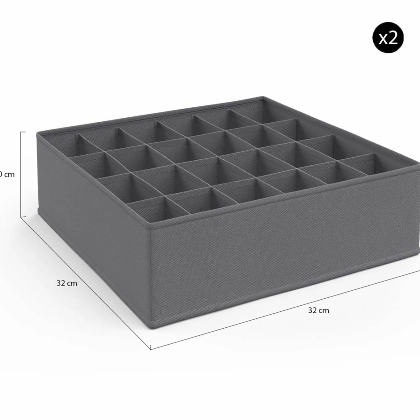 IDMarket Lot de boites de rangement organisateur de dressing gris anthracite* Rangement Et Accessoires