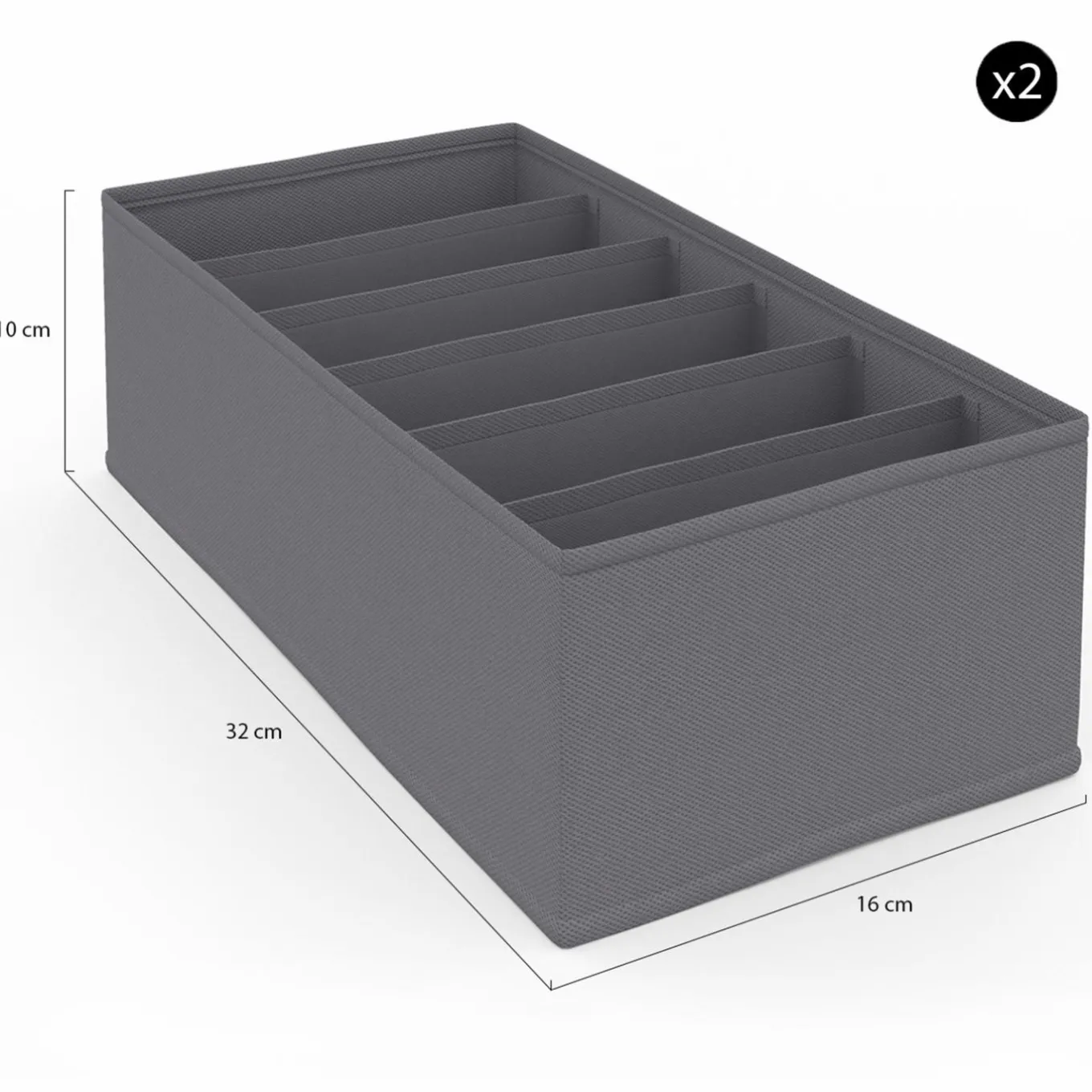 IDMarket Lot de boites de rangement organisateur de dressing gris anthracite* Rangement Et Accessoires