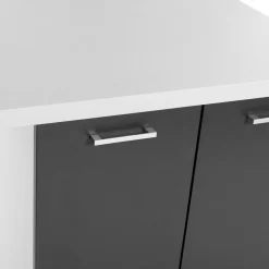 IDMarket Îlot de cuisine blanc et gris 120 cm* Meubles Hauts|Collection Design