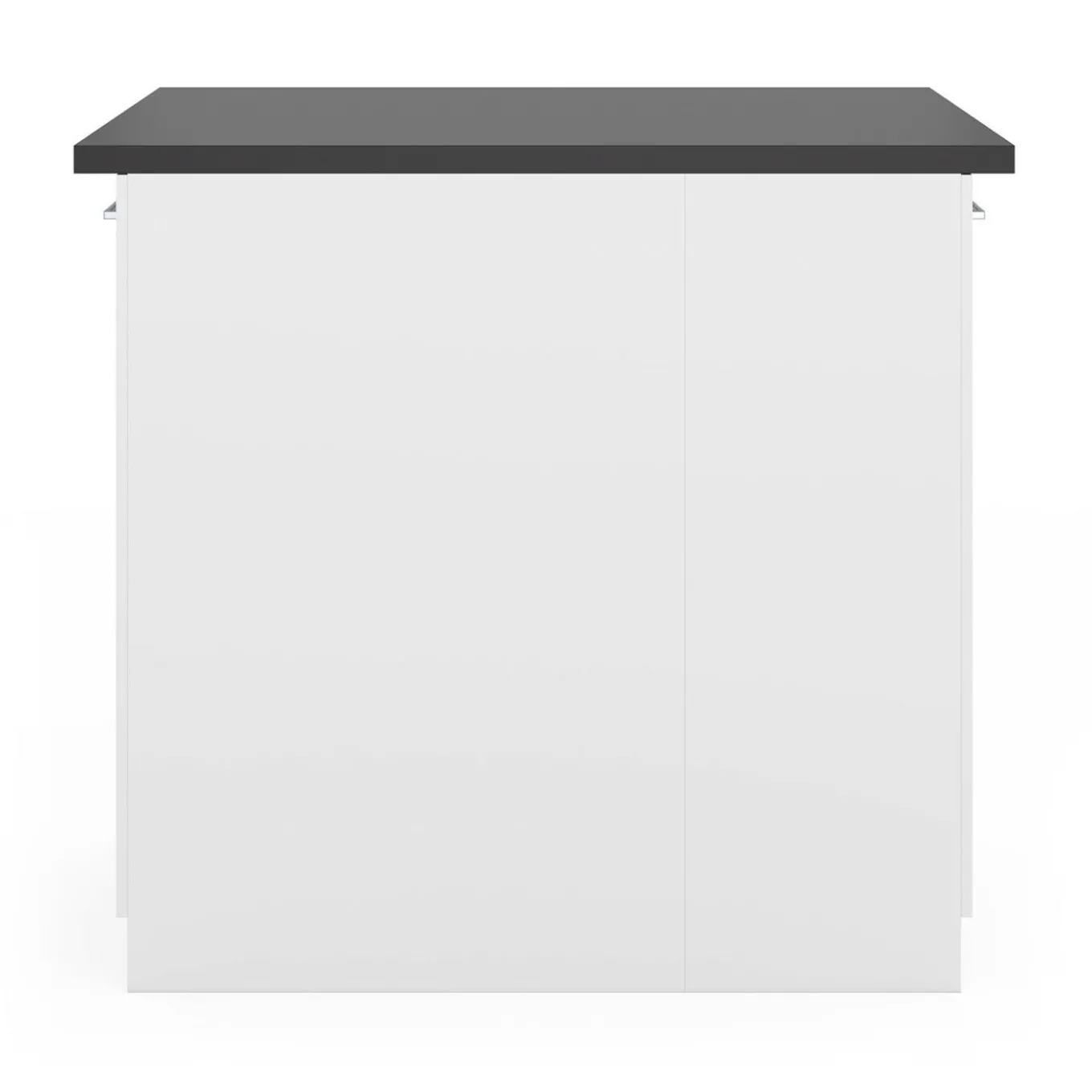IDMarket Îlot de cuisine blanc et plateau gris anthracite* Meubles Hauts|Meubles Blancs