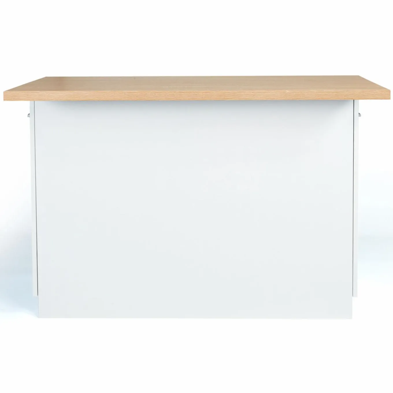 IDMarket Îlot de cuisine blanc et plateau façon hêtre 100 cm* Collection Design|Collection Moderne