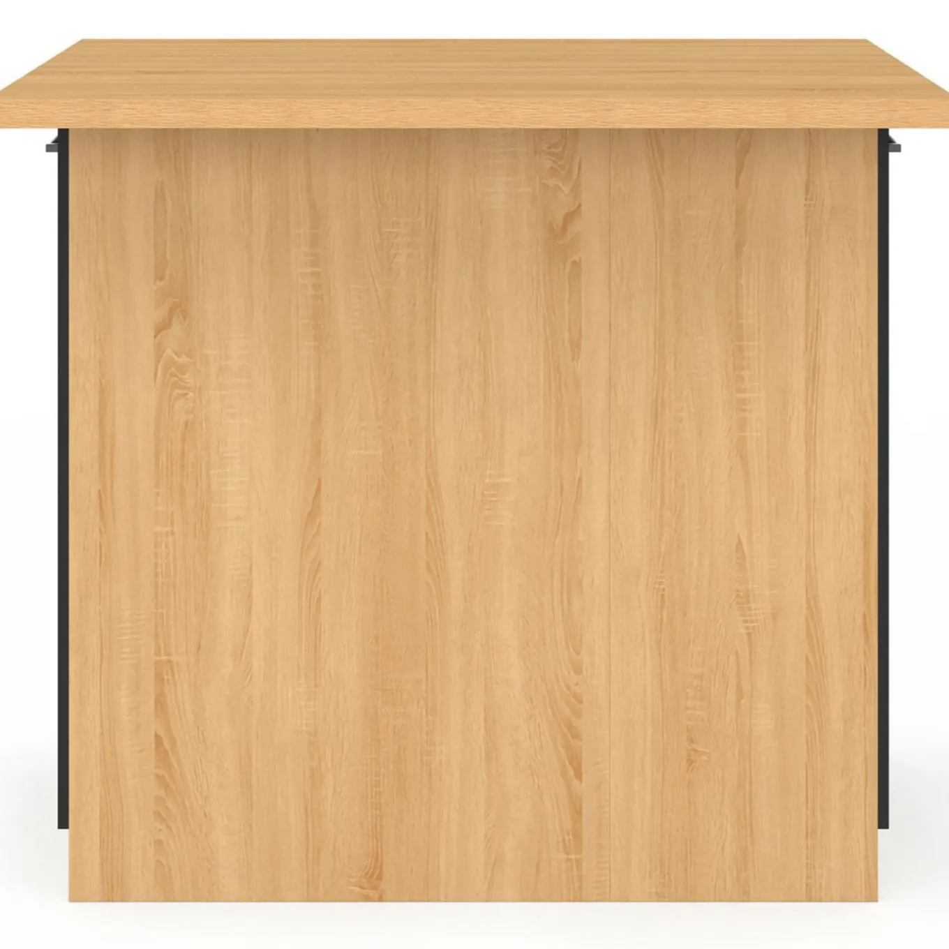 IDMarket Îlot de cuisine imitation hêtre avec 4 portes noires 100 cm* Collection Design|Collection Moderne