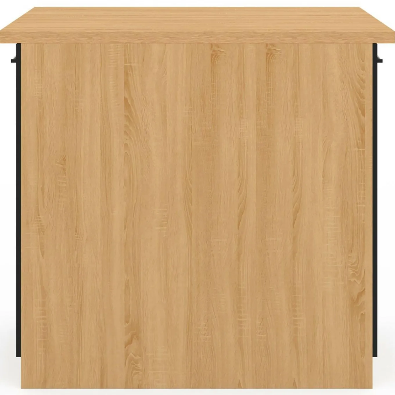 IDMarket Îlot de cuisine imitation hêtre avec 4 portes noires 100 cm* Collection Design|Collection Moderne