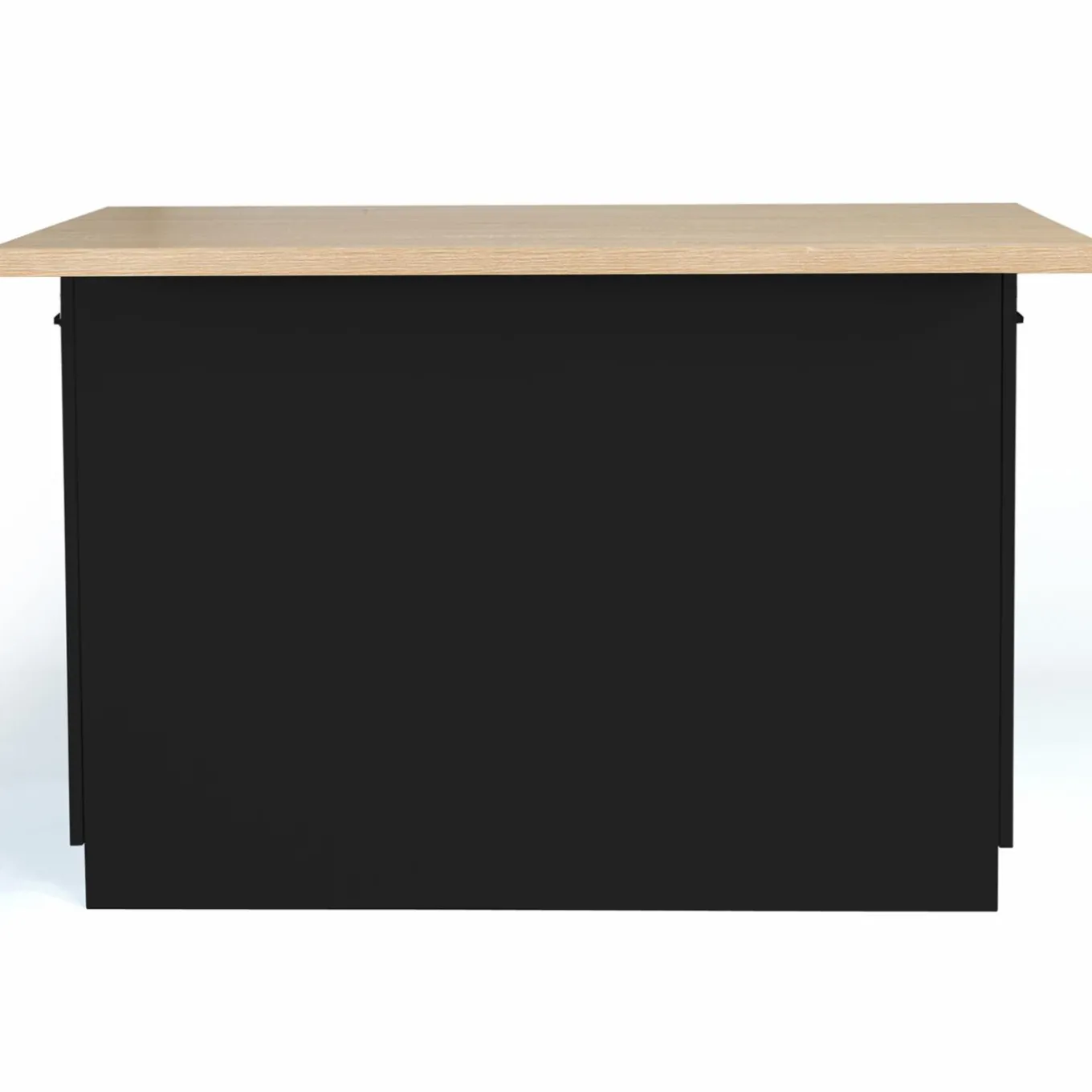 IDMarket Îlot de cuisine noir et plateau façon hêtre 120 cm* Meubles Noirs|Collection Design
