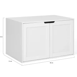 IDMarket Maison de toilette pour chat - cache-litière avec doubles portes blanc* Niches Pour Chat|Accessoires Animaux