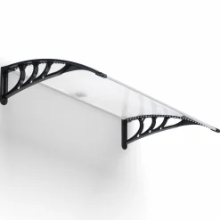 IDMarket Marquise avec led solaires 80x120 cm* Auvents Et Marquises De Porte