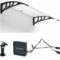 IDMarket Marquise avec led solaires 80x120 cm* Auvents Et Marquises De Porte