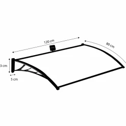 IDMarket Marquise avec led solaires 80x120 cm* Auvents Et Marquises De Porte