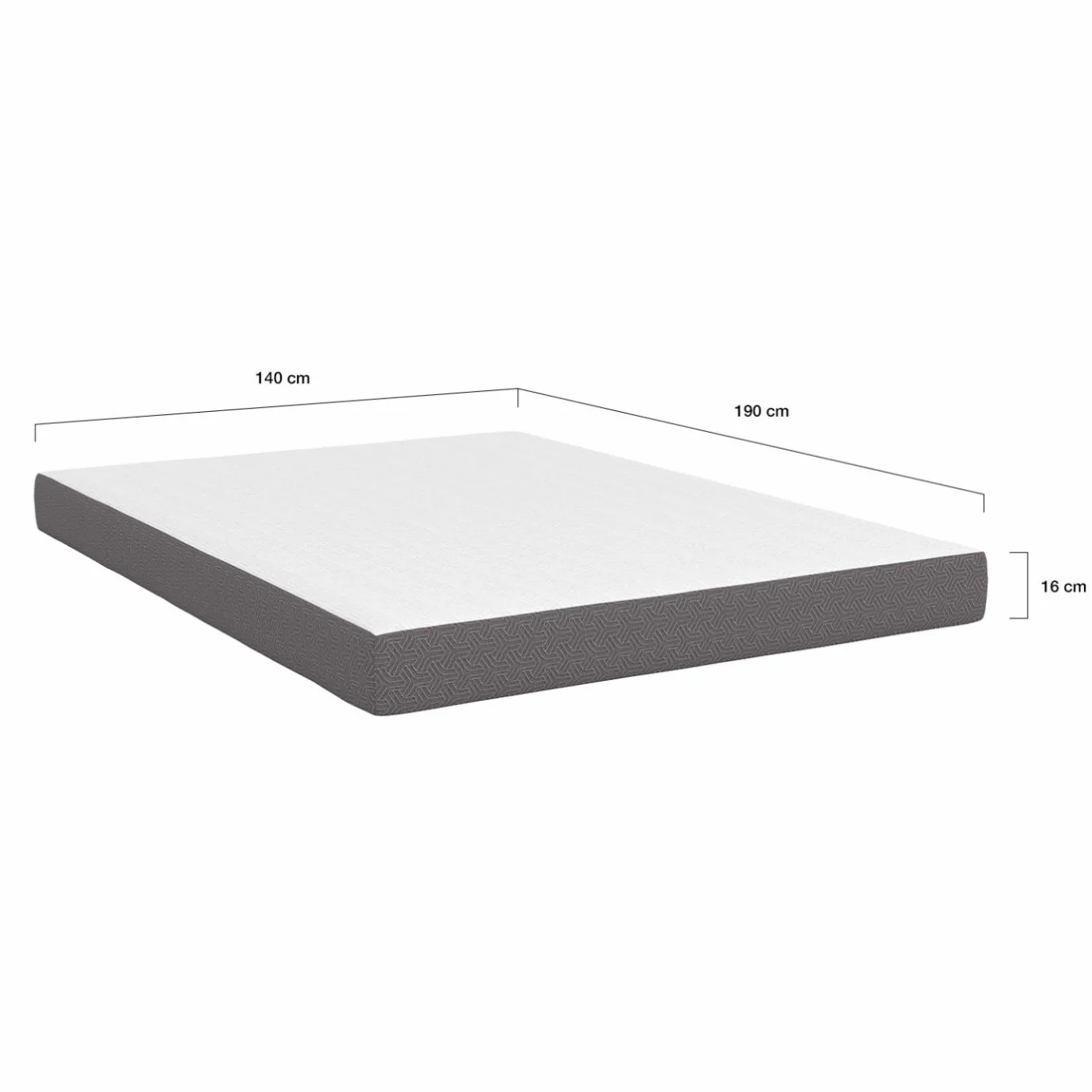 IDMarket Matelas à mémoire de forme 140x190 épaisseur 16 cm* Collection Contemporaine|Lits Avec Sommier