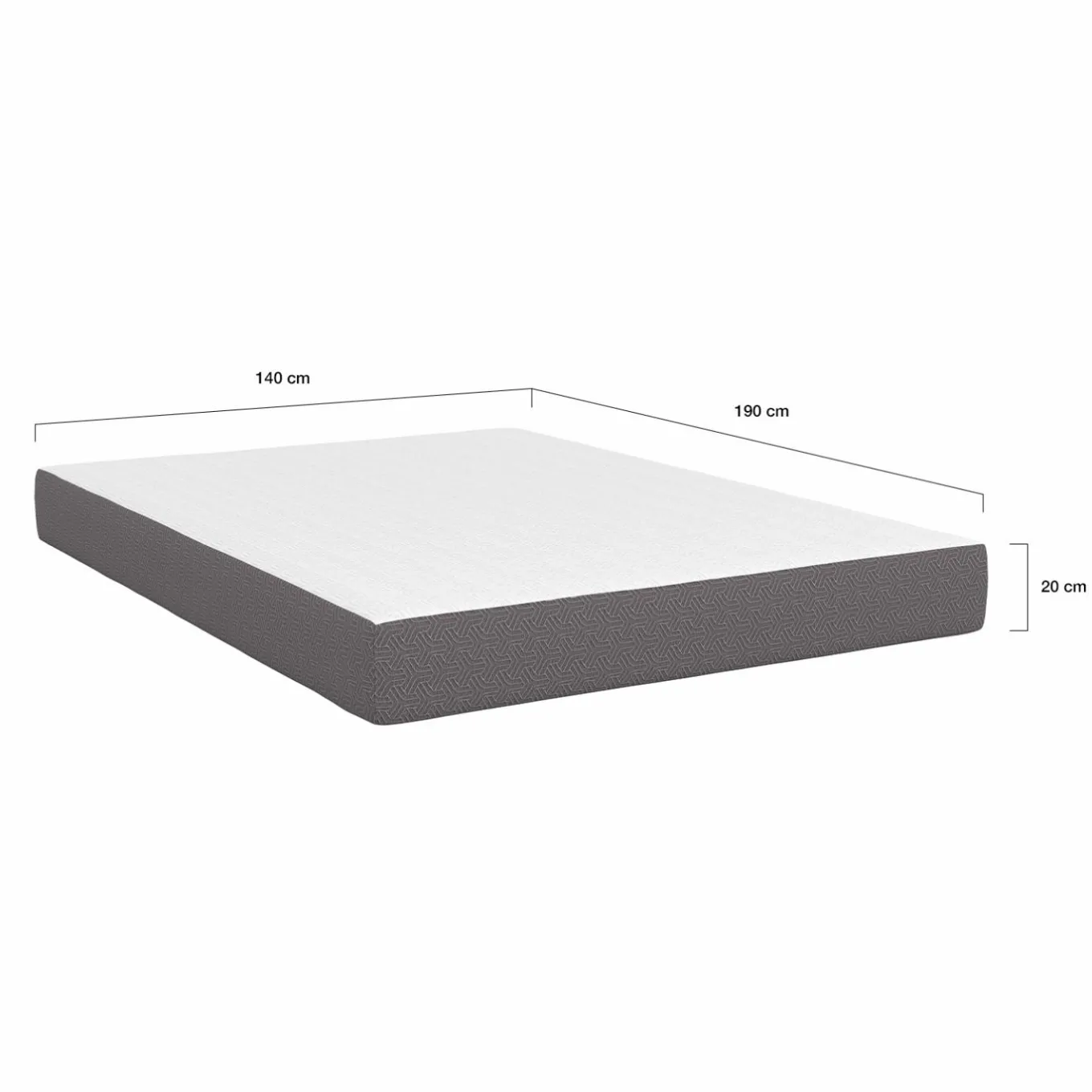 IDMarket Matelas à mémoire de forme 140x190 épaisseur 20 cm* Collection Contemporaine|Lits Avec Sommier