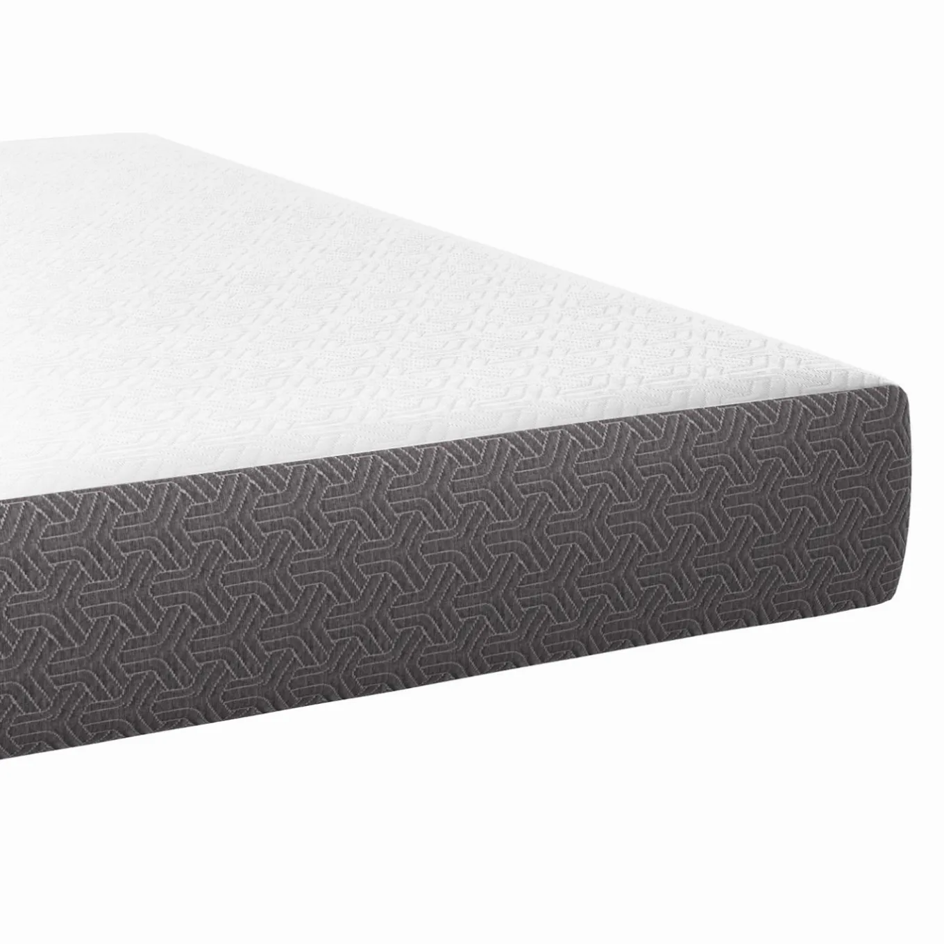 IDMarket Matelas 160x200 cm à mémoire de forme épaisseur 20 cm blanc et gris* Collection Contemporaine|Chambre Complète Adulte